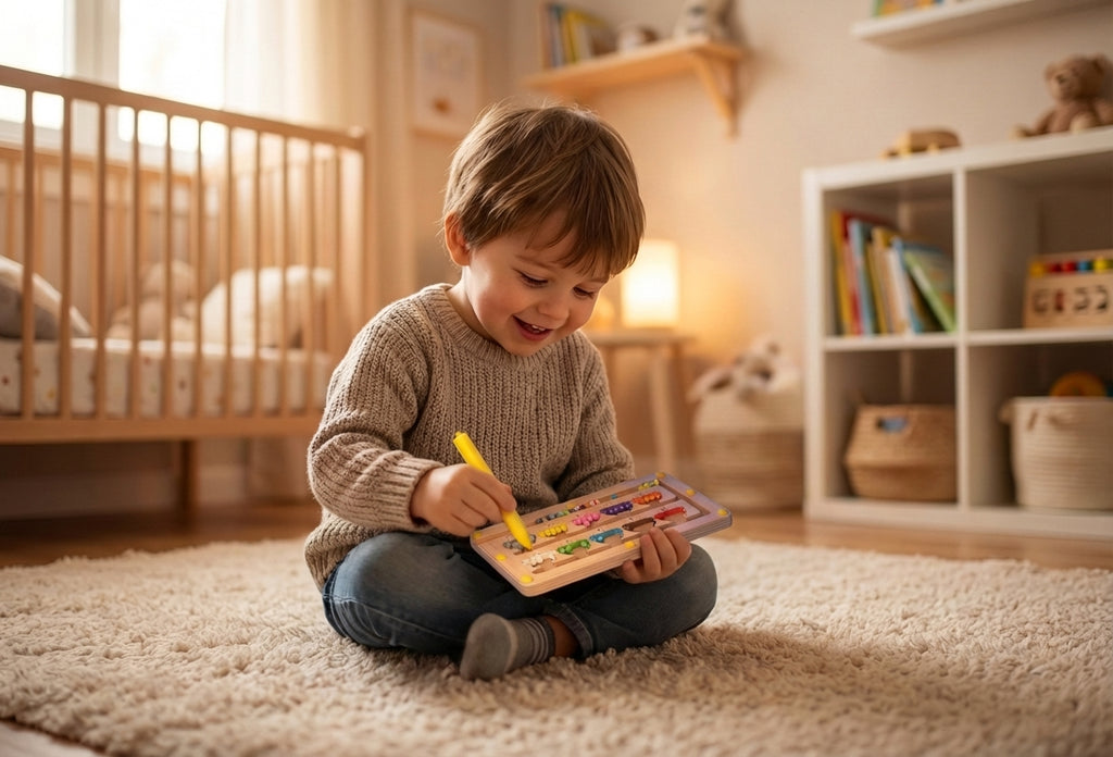 Jeu Montessori Magnétique en Bois – Tri et Reconnaissance des Couleurs