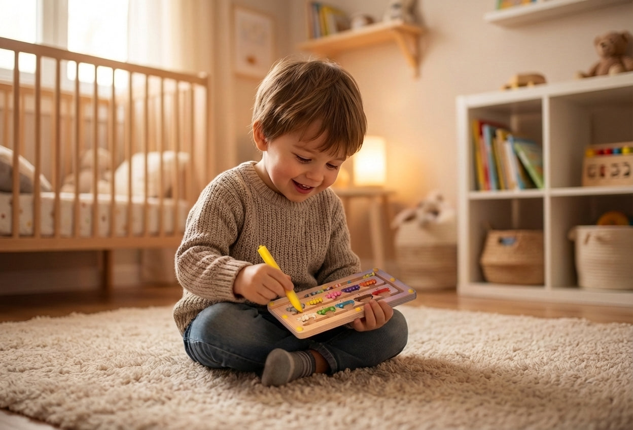 Jeu Montessori Magnétique en Bois – Tri et Reconnaissance des Couleurs